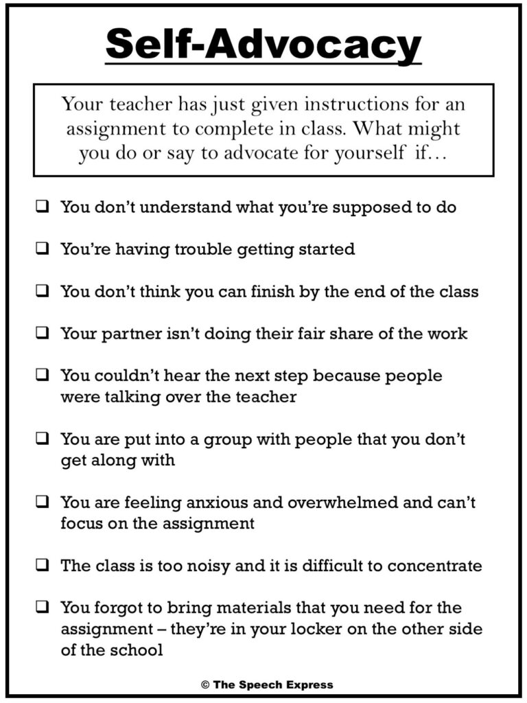 Free Printable Self Advocacy Skills Worksheets Worksheets Library