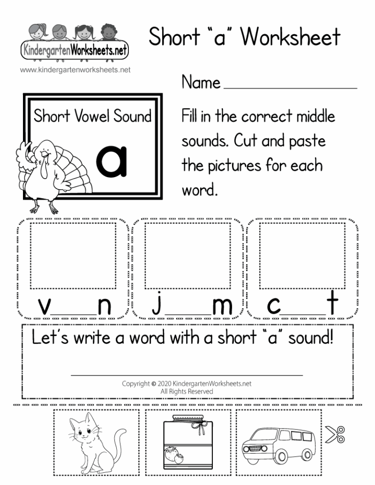 Free Printable Short a Worksheet Worksheets Library