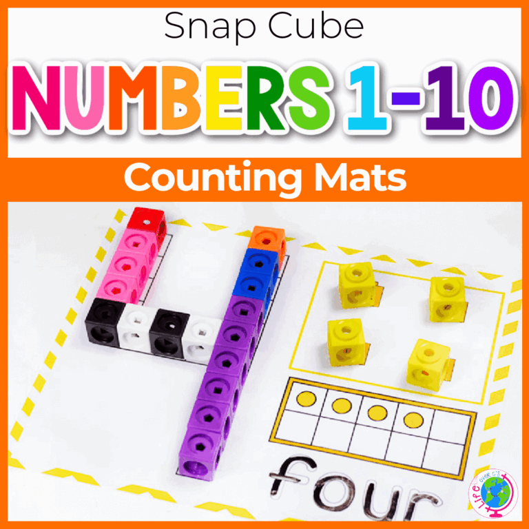 Free Printable Snap Cube Number Mats For Kindergarten