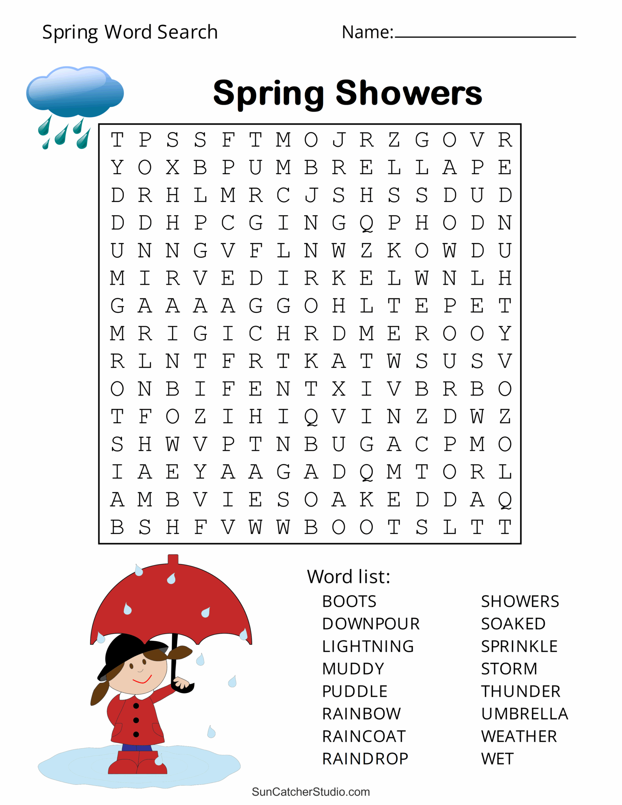 Spring Free Printable Puzzles Worksheets