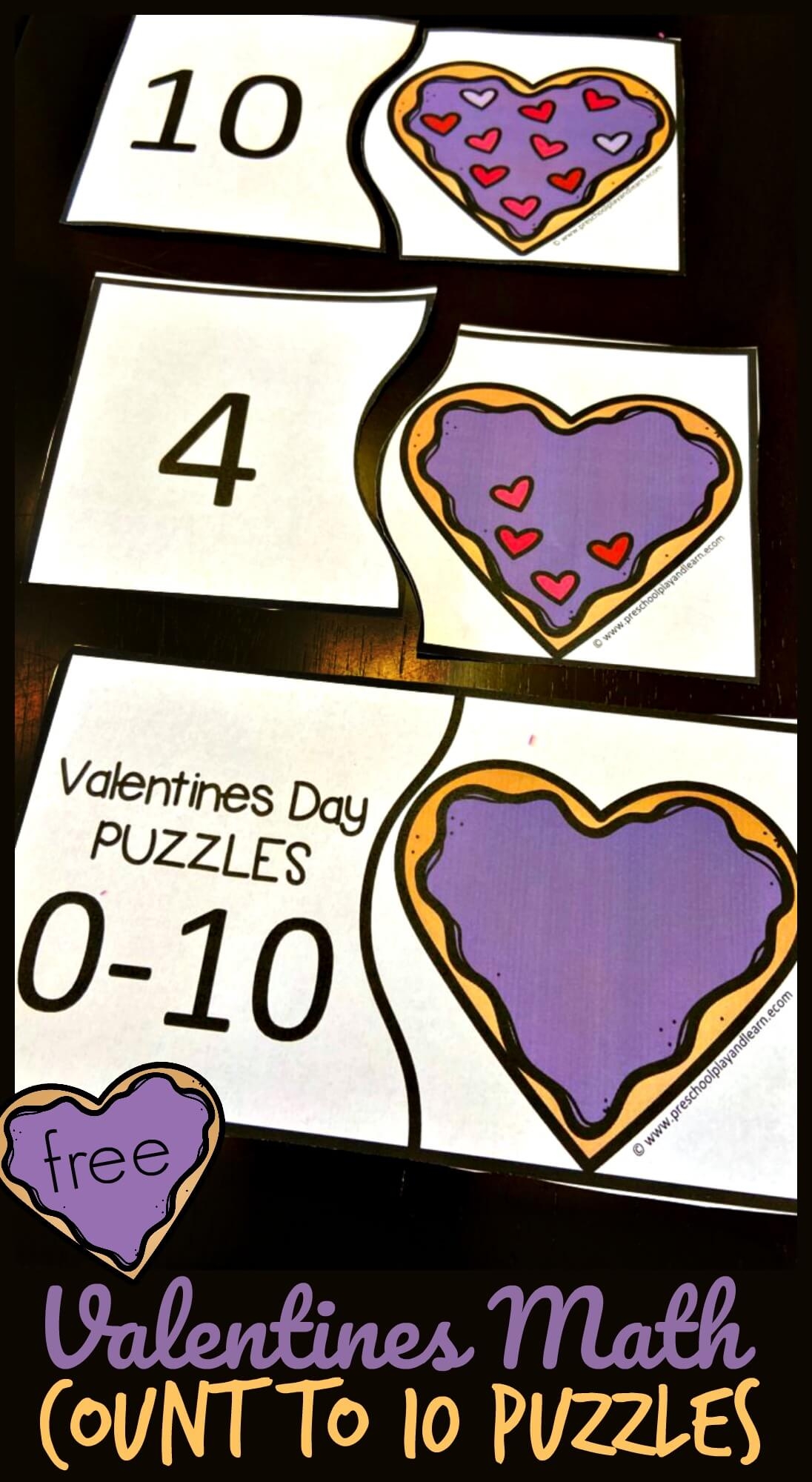  FREE Printable Valentines Day Math Counting To 10 Activities