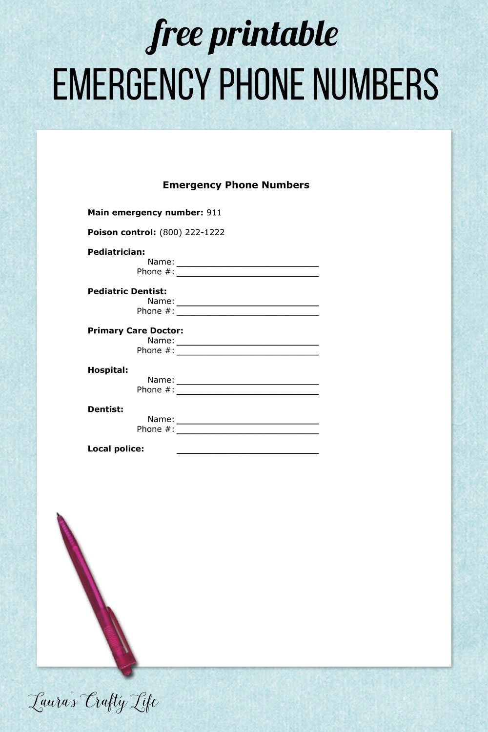 911 Free Printable Worksheets