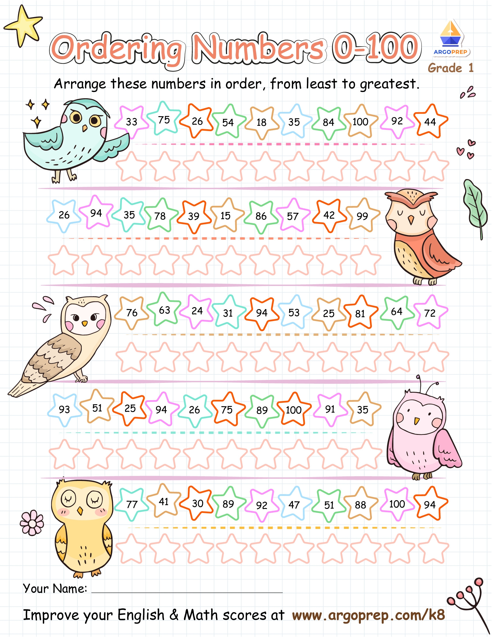 Free Printable Worksheets On Ascending And Descending Order For Grade 1 ArgoPrep