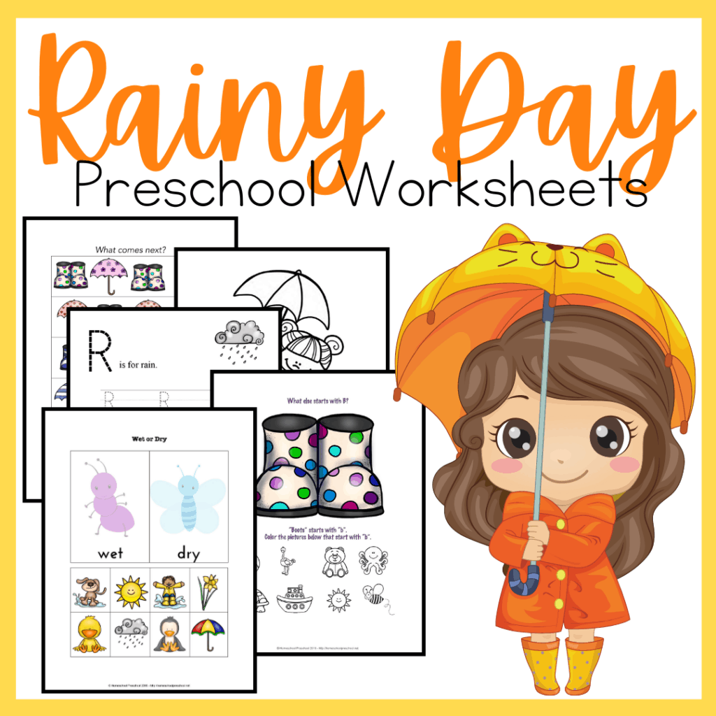 FREE Rainy Day Printables For Preschoolers