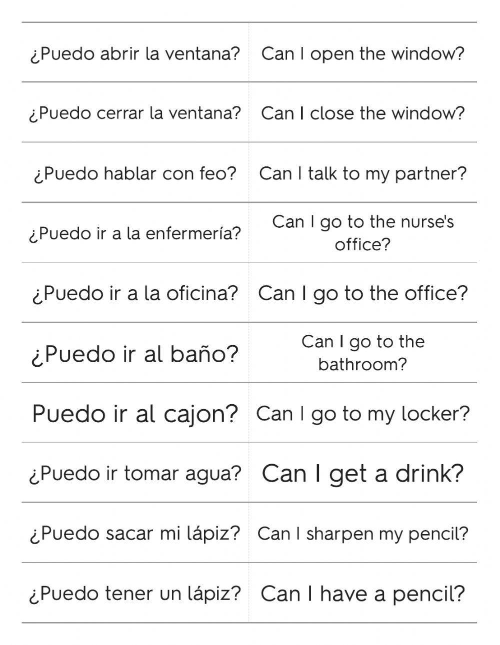 Free Spanish Conversation Practice Worksheet Download Free 