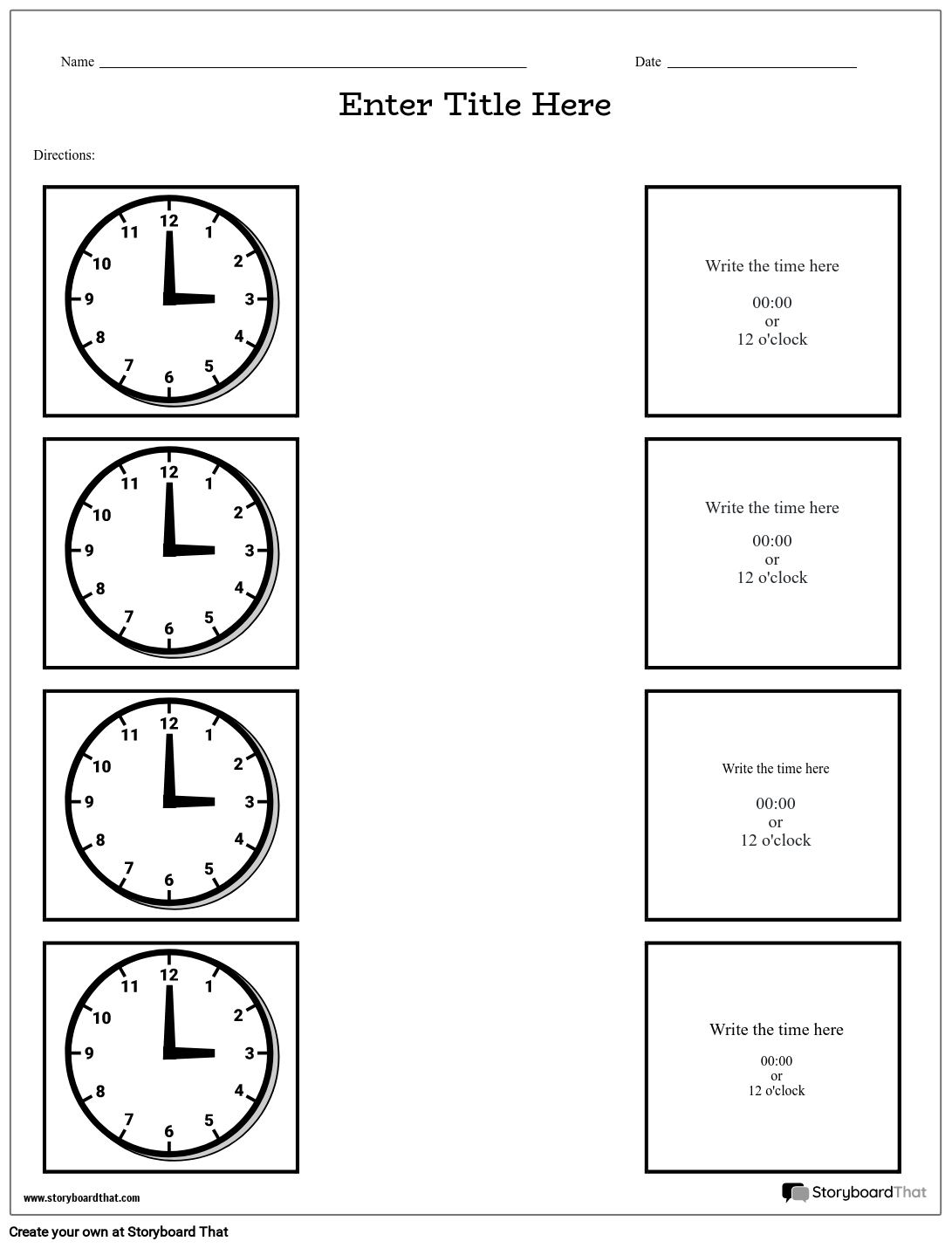 Clock Practice Worksheets Printable Free