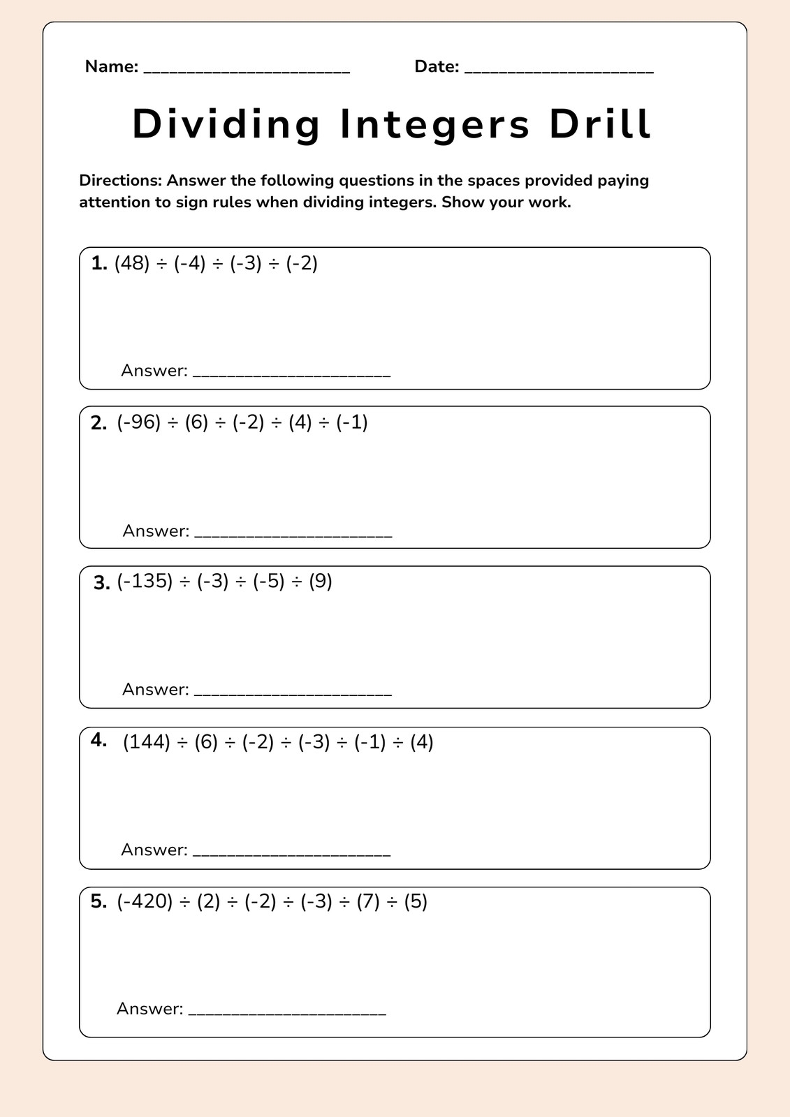 Free To Edit And Print Division Worksheet Templates Canva Worksheets Library