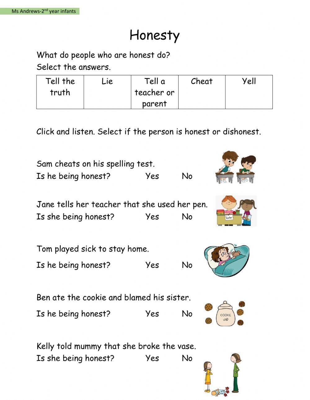 Free Worksheet On Honesty Download Free Worksheet On Honesty Png Images Free Worksheets On Clipart Library