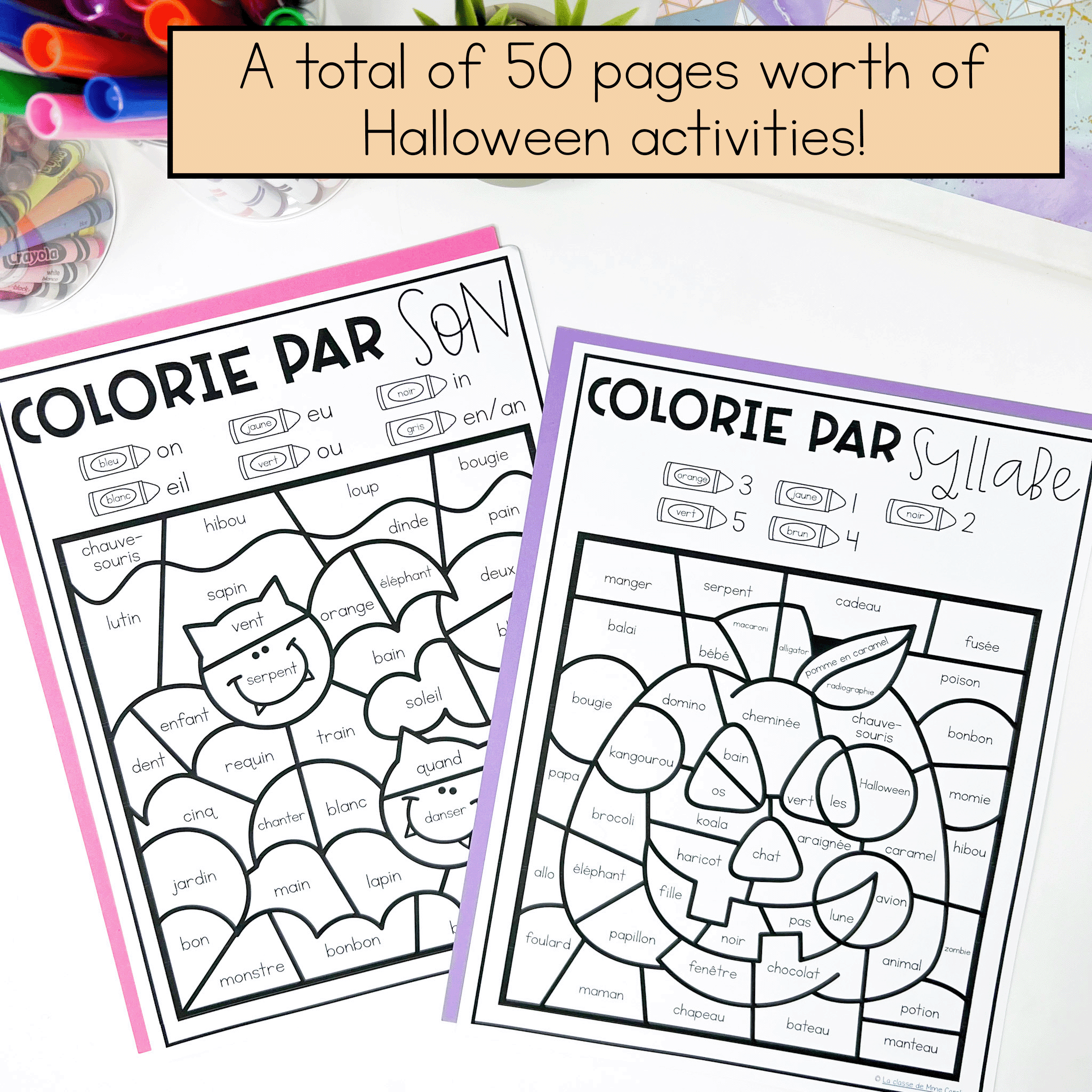 French Halloween Activities And Worksheets Les Activit s Pour L Halloween La Classe De Mme Caroline
