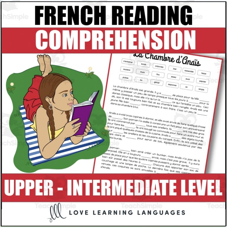 French Reading Comprehension Passage Engaging Text And Questions Upper Intermediate Level By Teach Simple