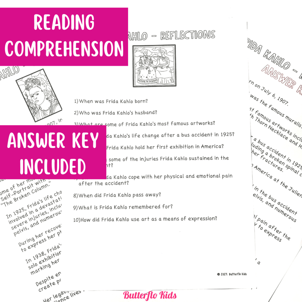 Frida Kahlo Women s History Month Reading Comprehension 