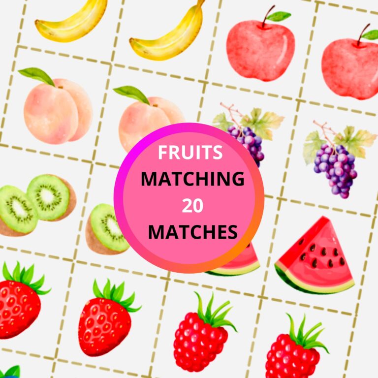 Fruits Printable Memory Game Pre school Printable Game Homeschool 