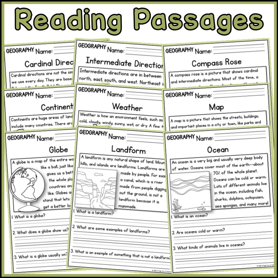 Geography Social Studies Reading Comprehension Passages K 2 Made By Teachers