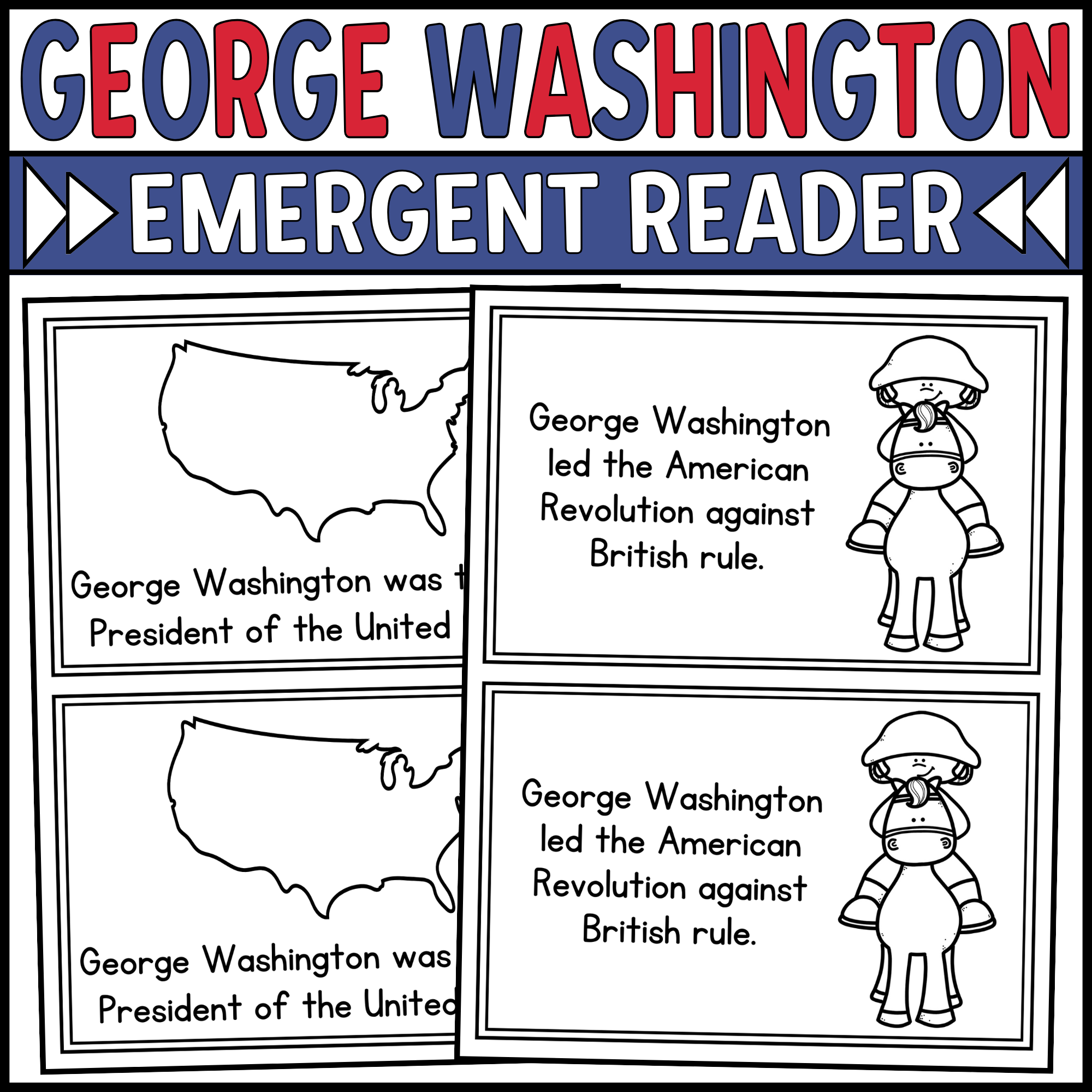 George Washington Mini Book For Emergent Readers Presidents Day Activities