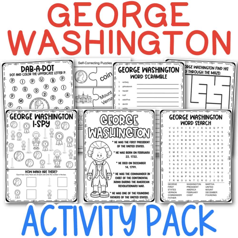 George Washington Our First President Printable Mini Books 