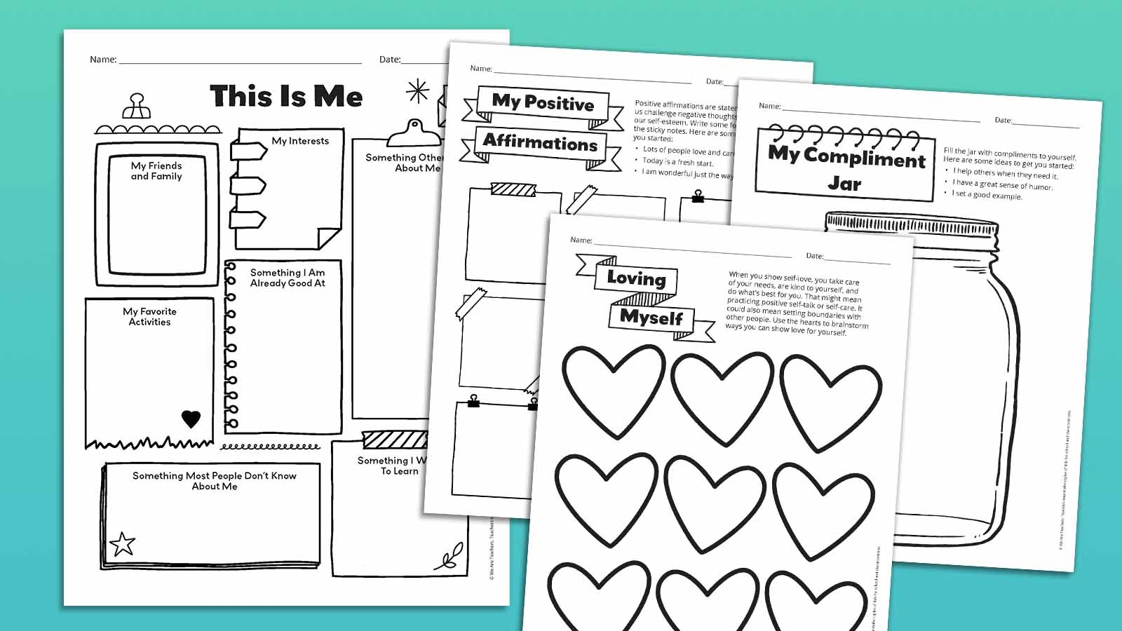 Self Esteem Worksheet Free Printable