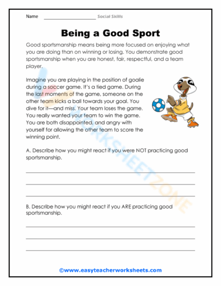 Good Sportsmanship Lesson Plans U0026 Worksheets Reviewed By Teachers Worksheets Library