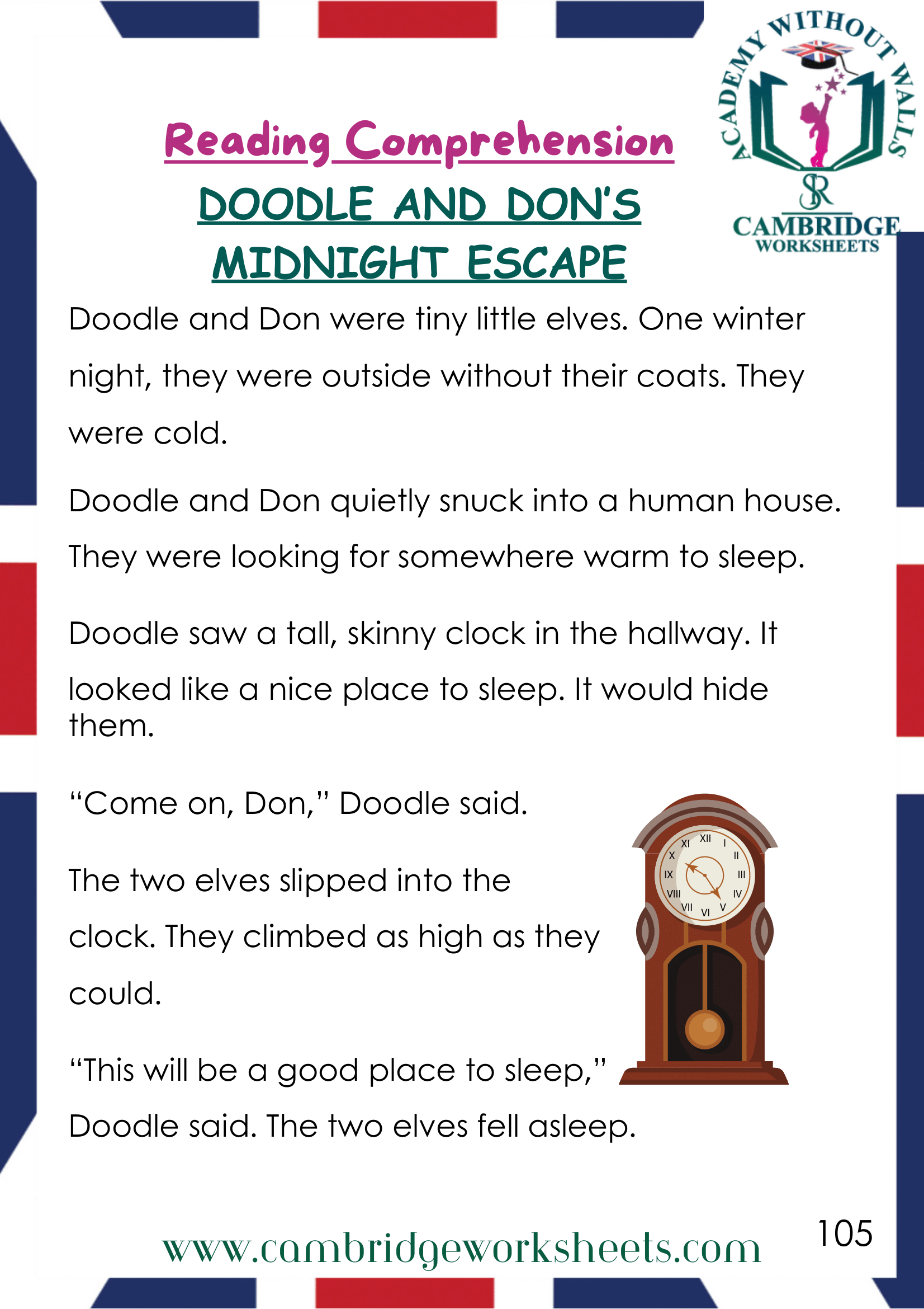 Cambridge Reading Comprehension Worksheets