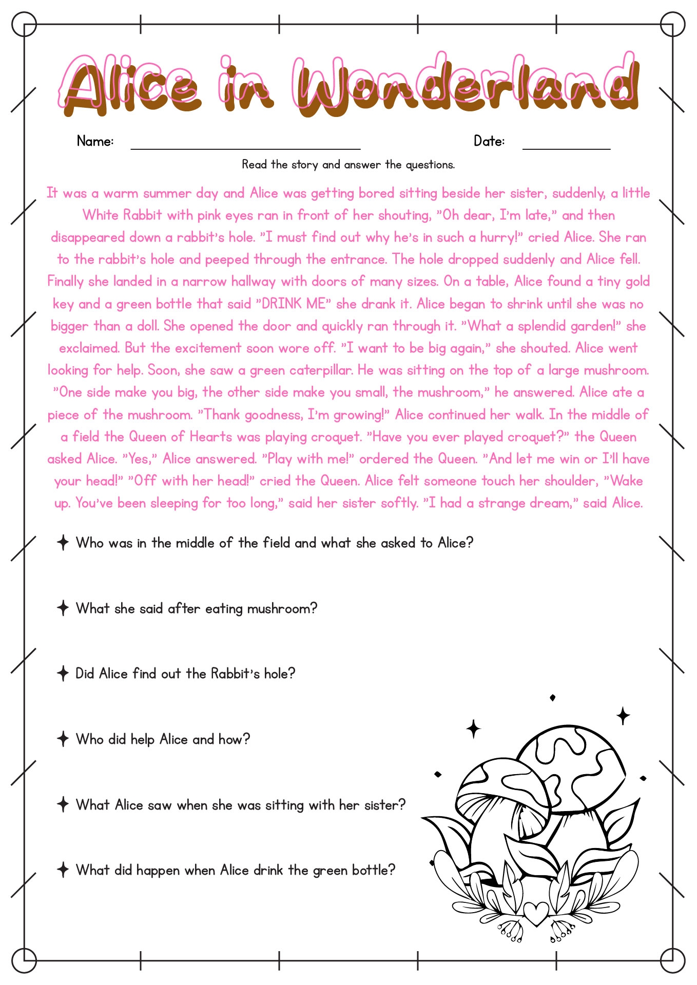 Free 4th Grade Worksheets Reading Comprehension