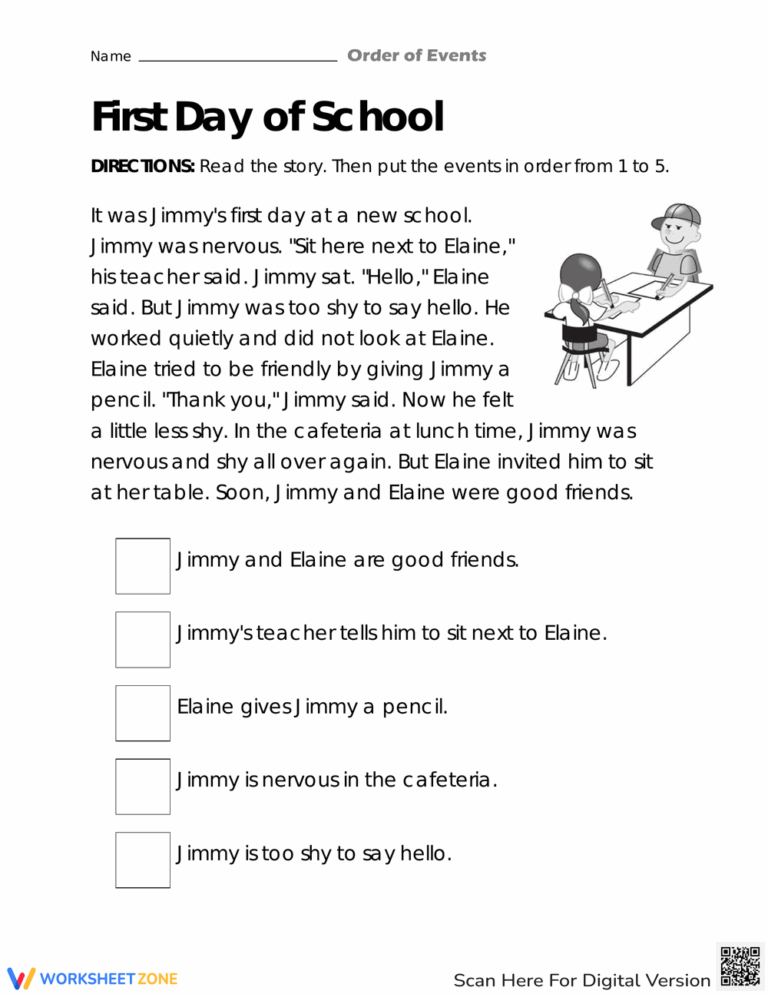 Grade 4 Sequencing Events Worksheets 2025