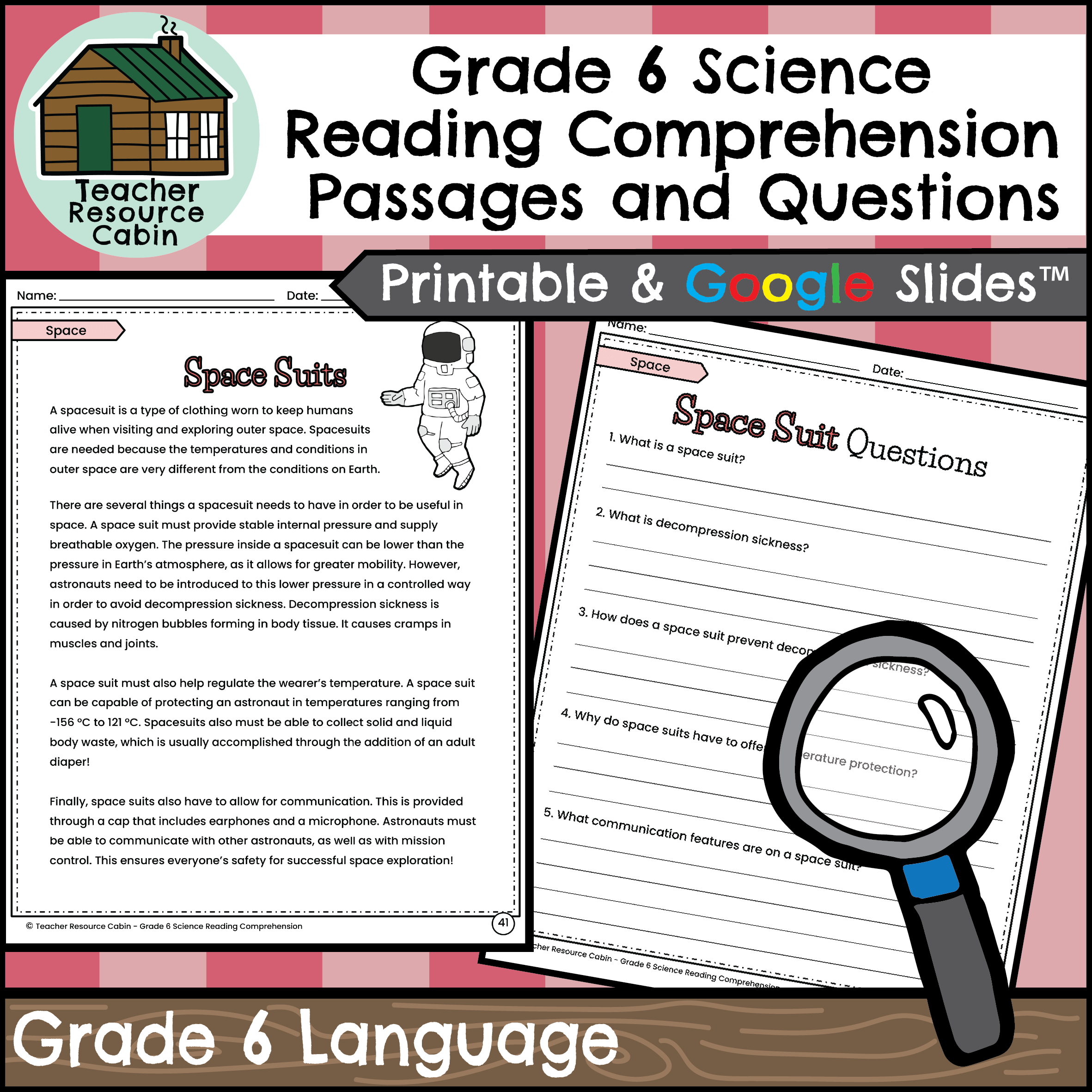 Grade 6 Science Reading Comprehension Passages And Questions Teacher Resource Cabin
