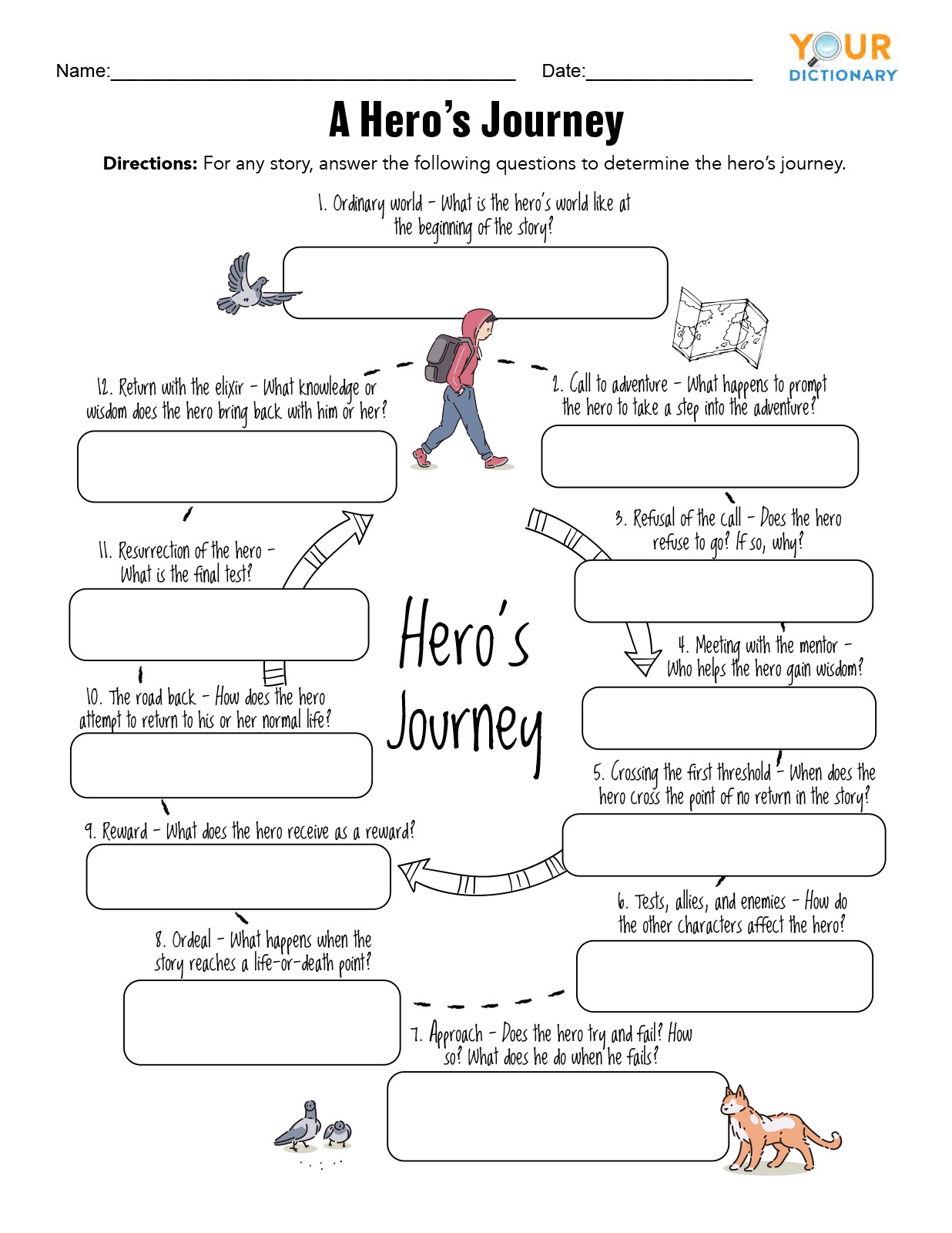 Grade 8 Hero s Journey Worksheets 2025