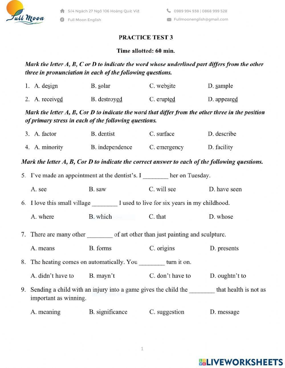 Grade 9 English As A Second Language ESL Worksheet Live Worksheets Worksheets Library