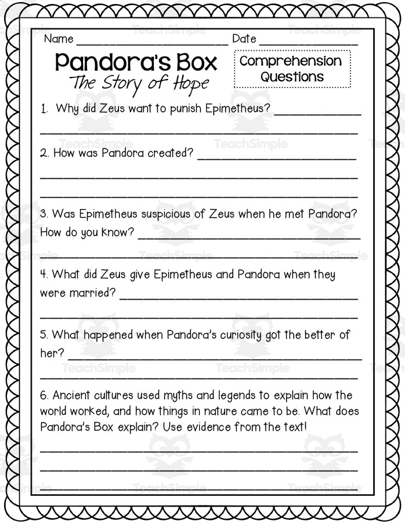 Greek Mythology Packet By Teach Simple