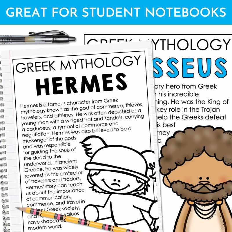 Greek Mythology Unit Bundle With Reading Comprehension Passages And Activities