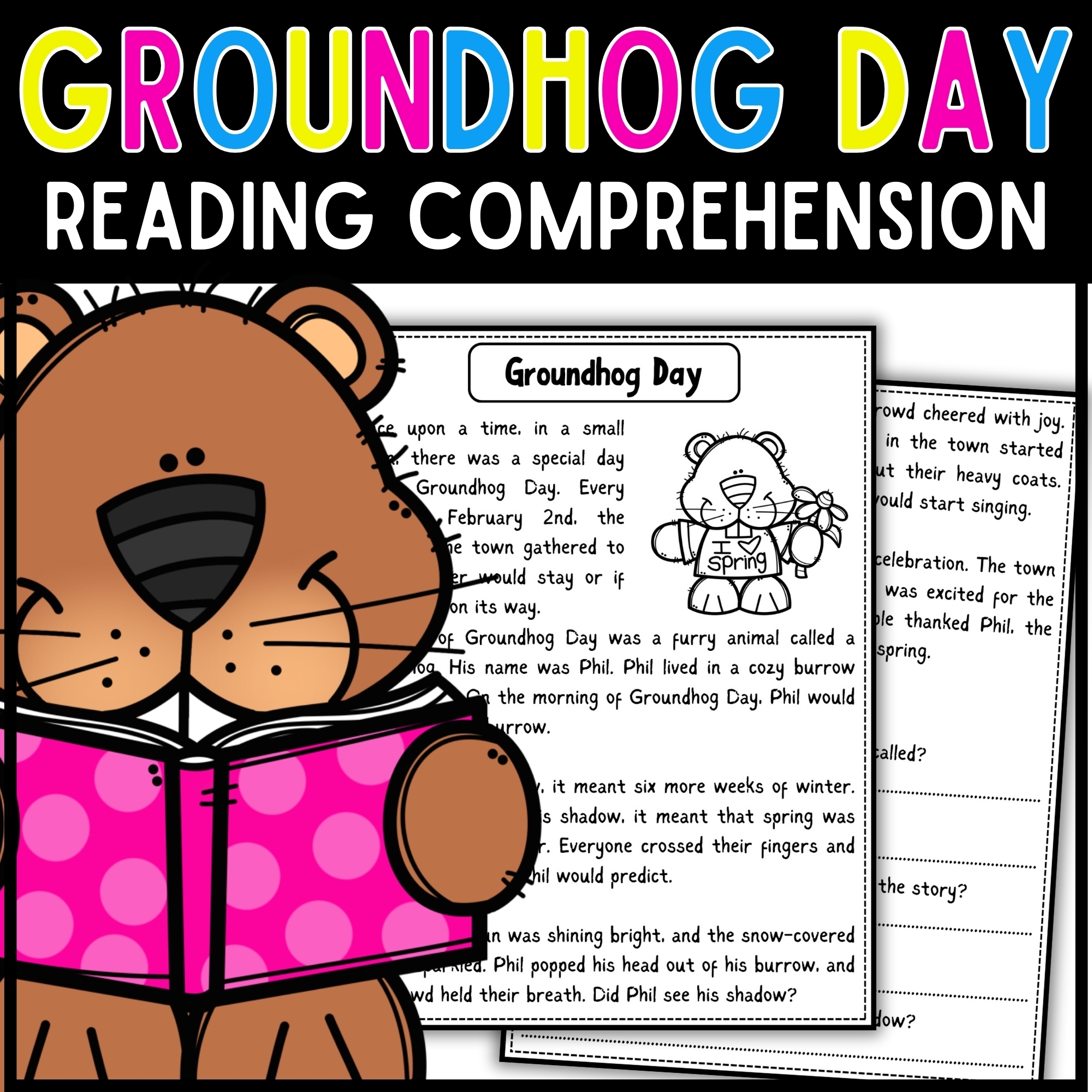 Groundhog Day Reading Comprehension Passage U0026 Questions February Worksheets Made By Teachers