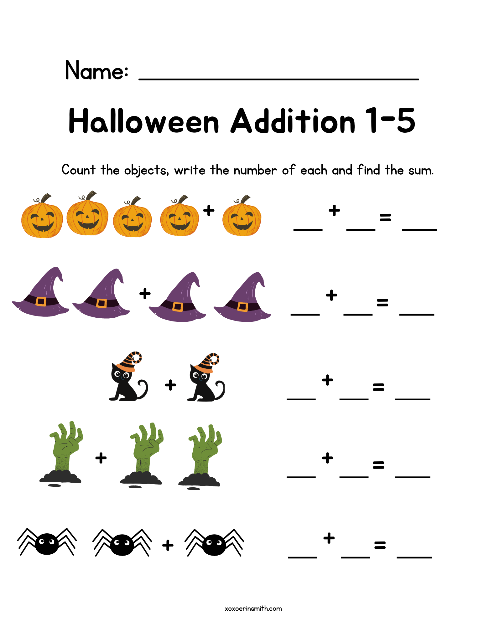 Free Printable Halloween Maths Worksheets