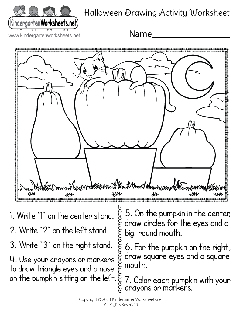 Halloween Drawing Activity Worksheet Free Printable Digital U0026 PDF