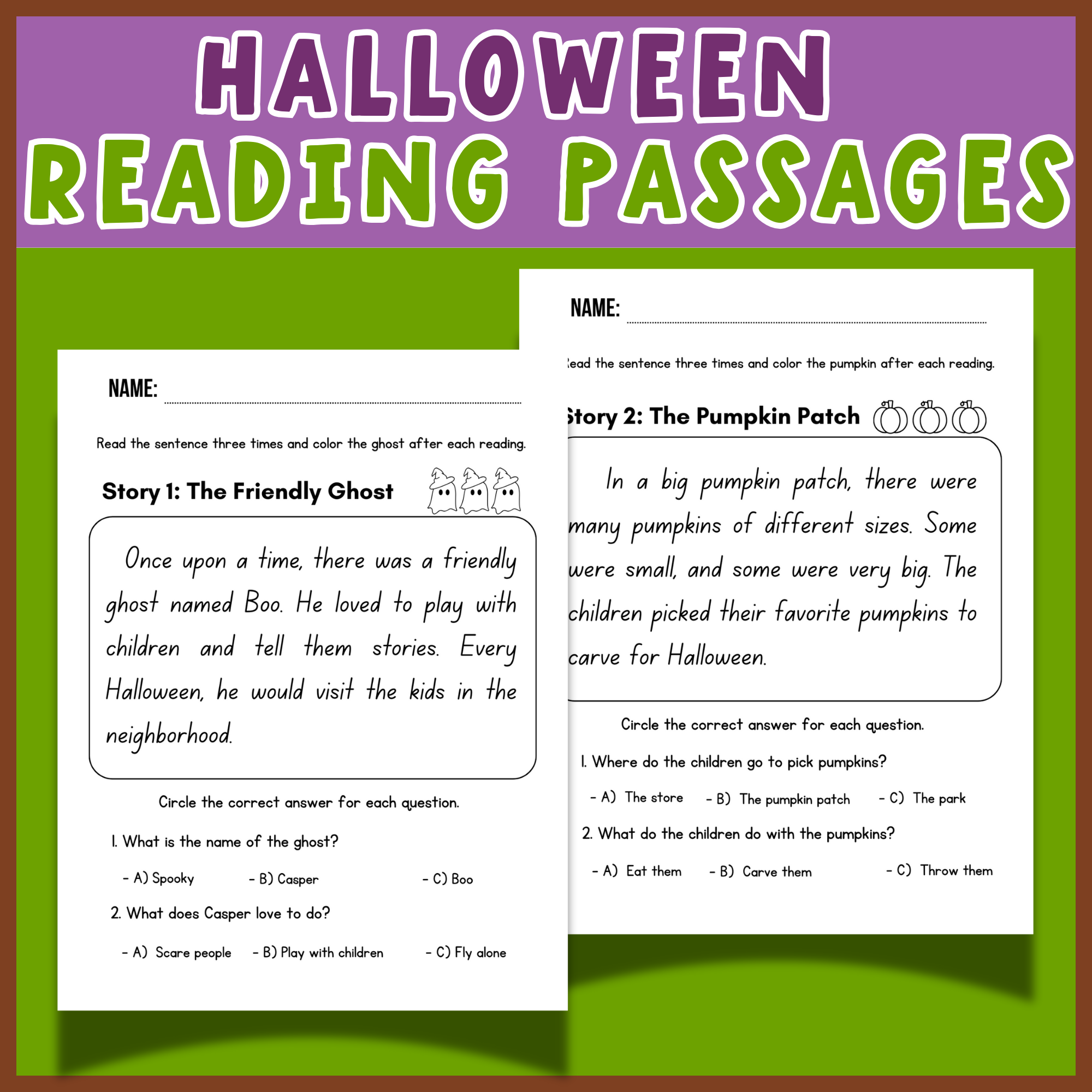 Halloween Easy Reading Comprehension Worksheets For 1st 3rd Grade Easy Reading Made By Teachers