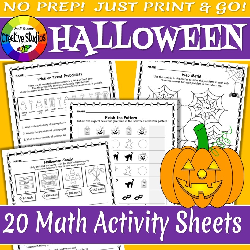 Halloween Math Activity Sheets No Prep Made By Teachers