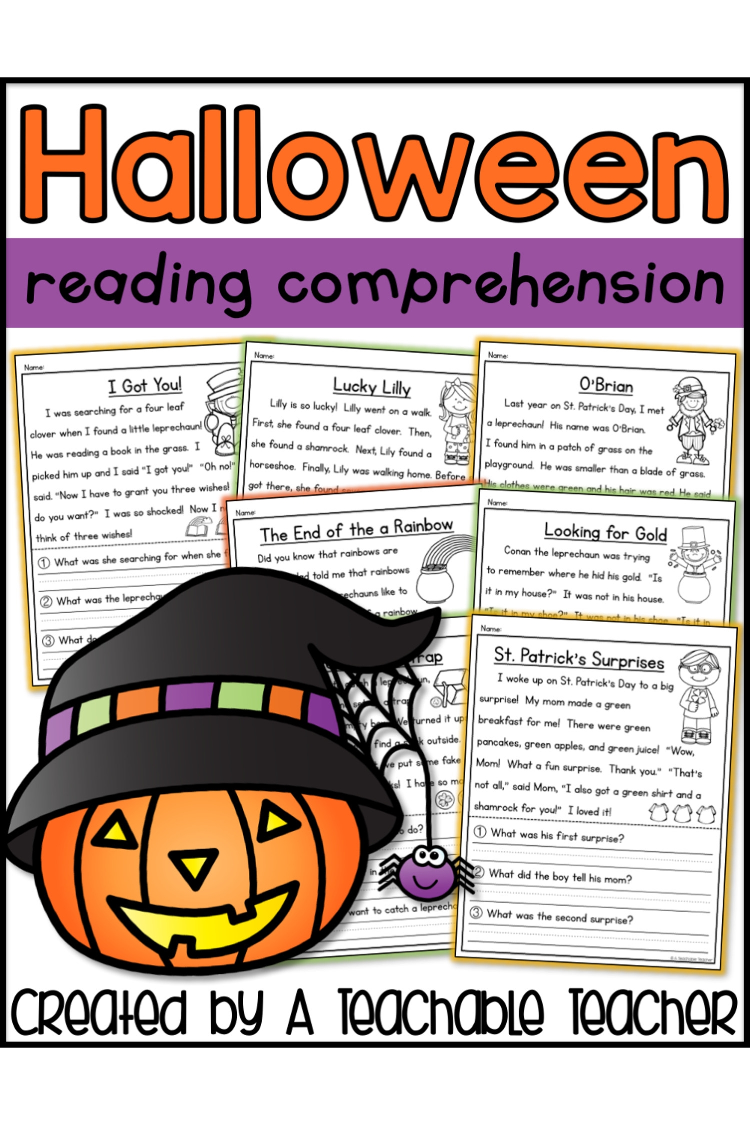 Halloween Reading Comprehension Worksheet Kindergarten