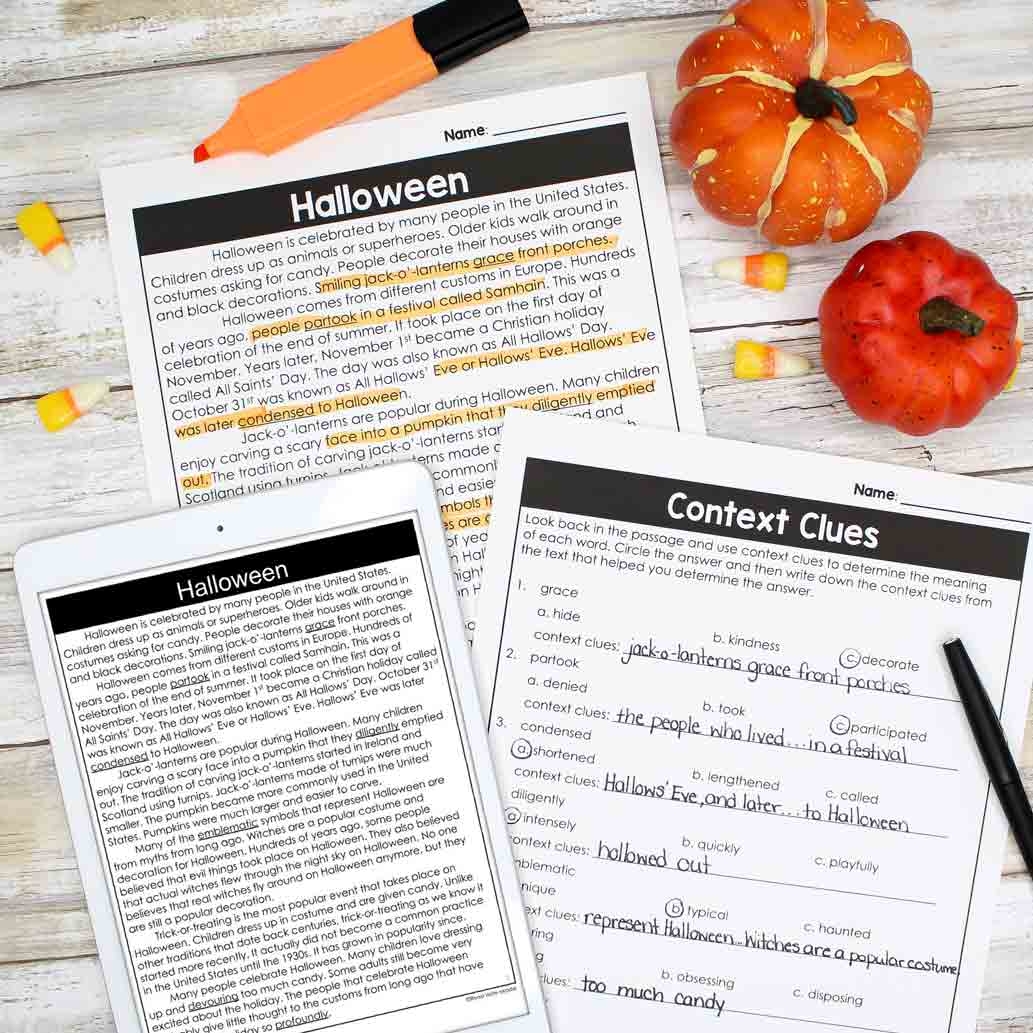 Halloween Reading Comprehension Activities For Middle School Read Write Middle