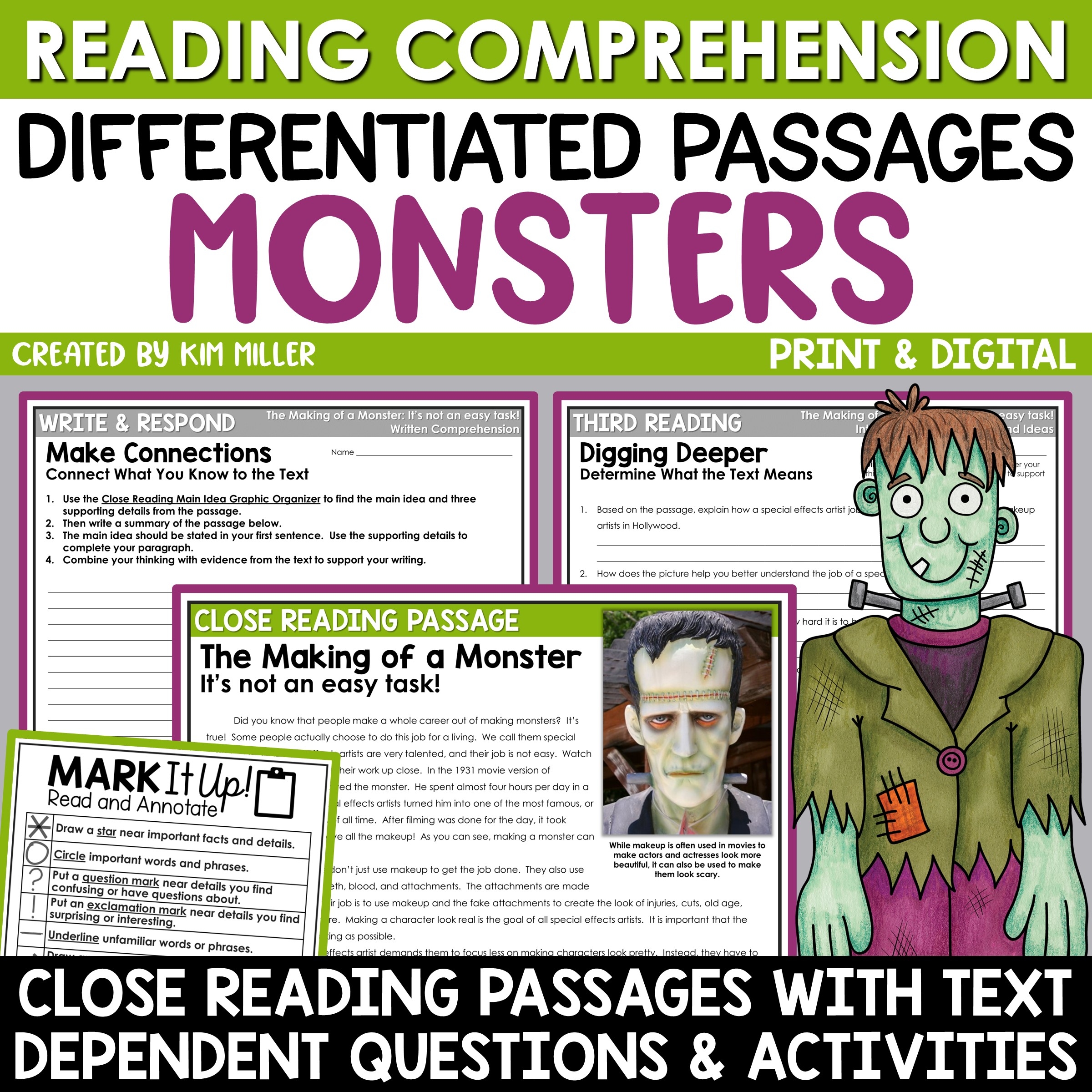 Halloween Reading Comprehension Passages Ghosts A Love Of 