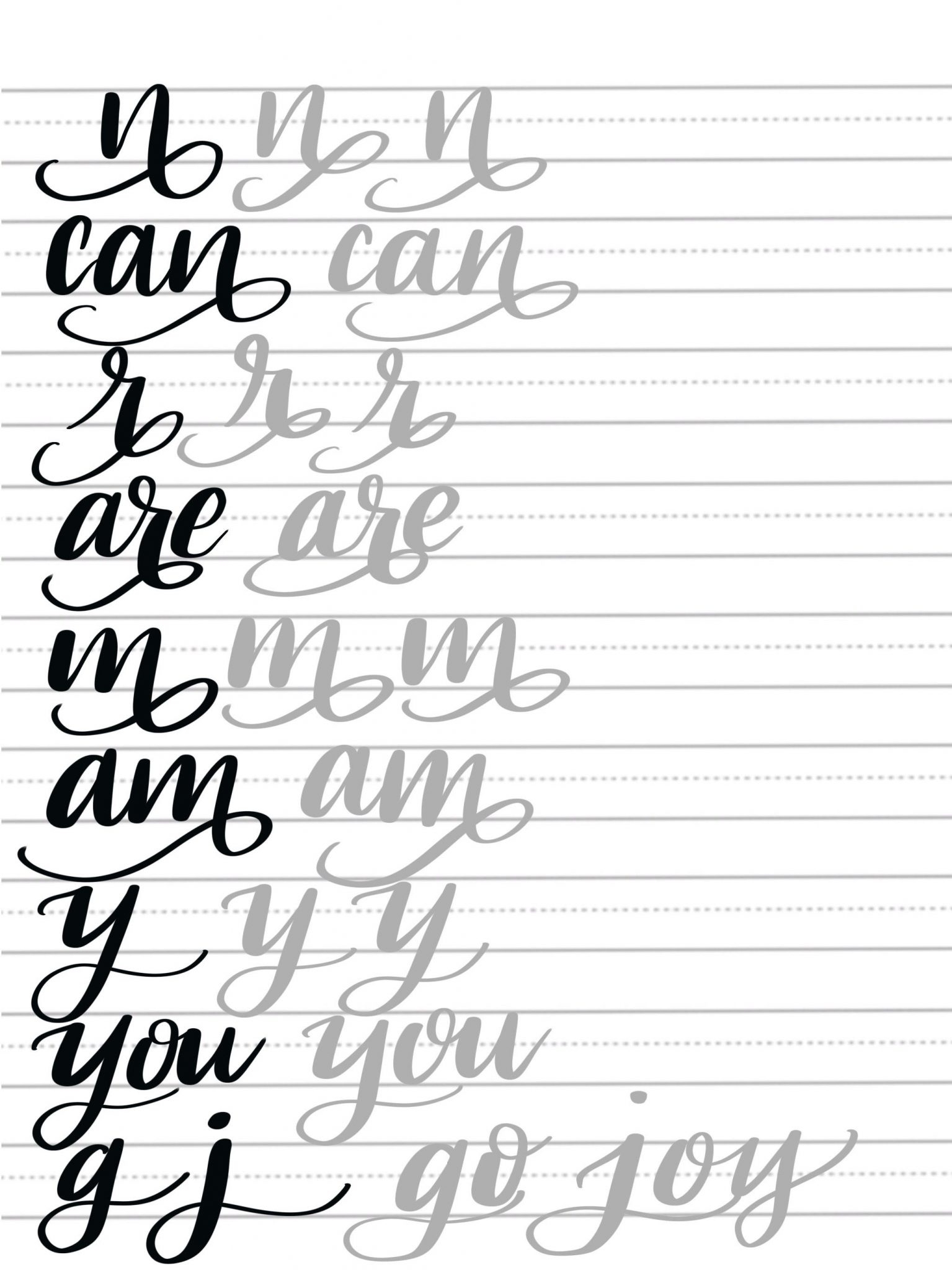 Hand Lettering Flourish Tutorial U0026 Free Printable Practice Pages