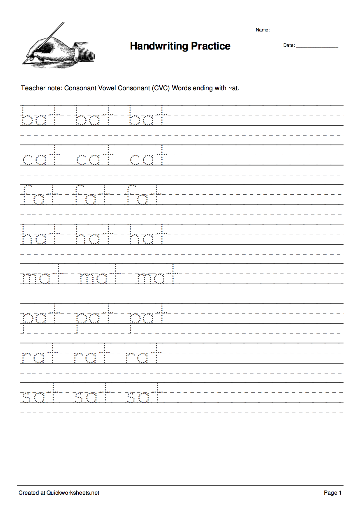 Handwriting Worksheet Maker Worksheets Library