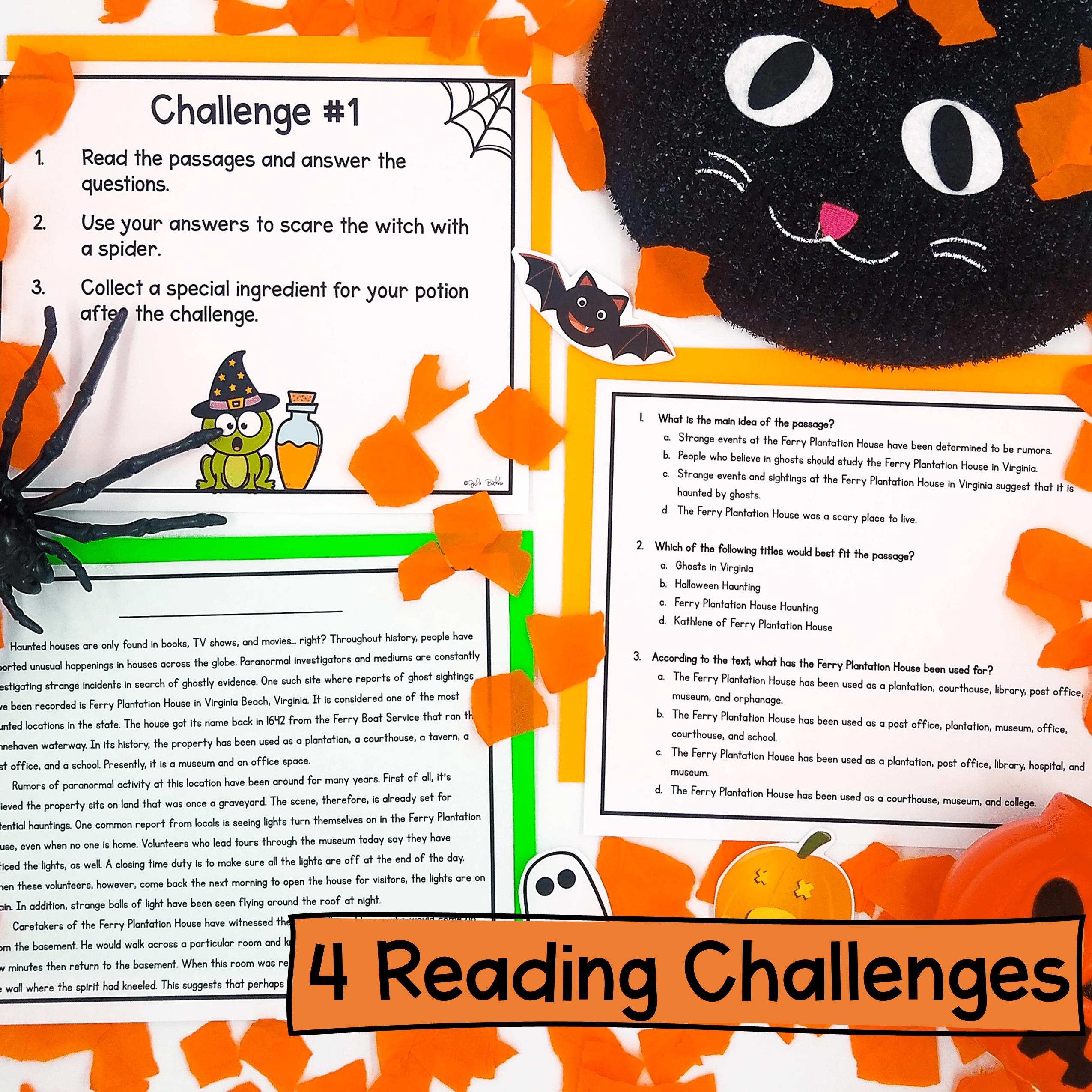 Halloween Reading Comprehension Worksheets Grade 4