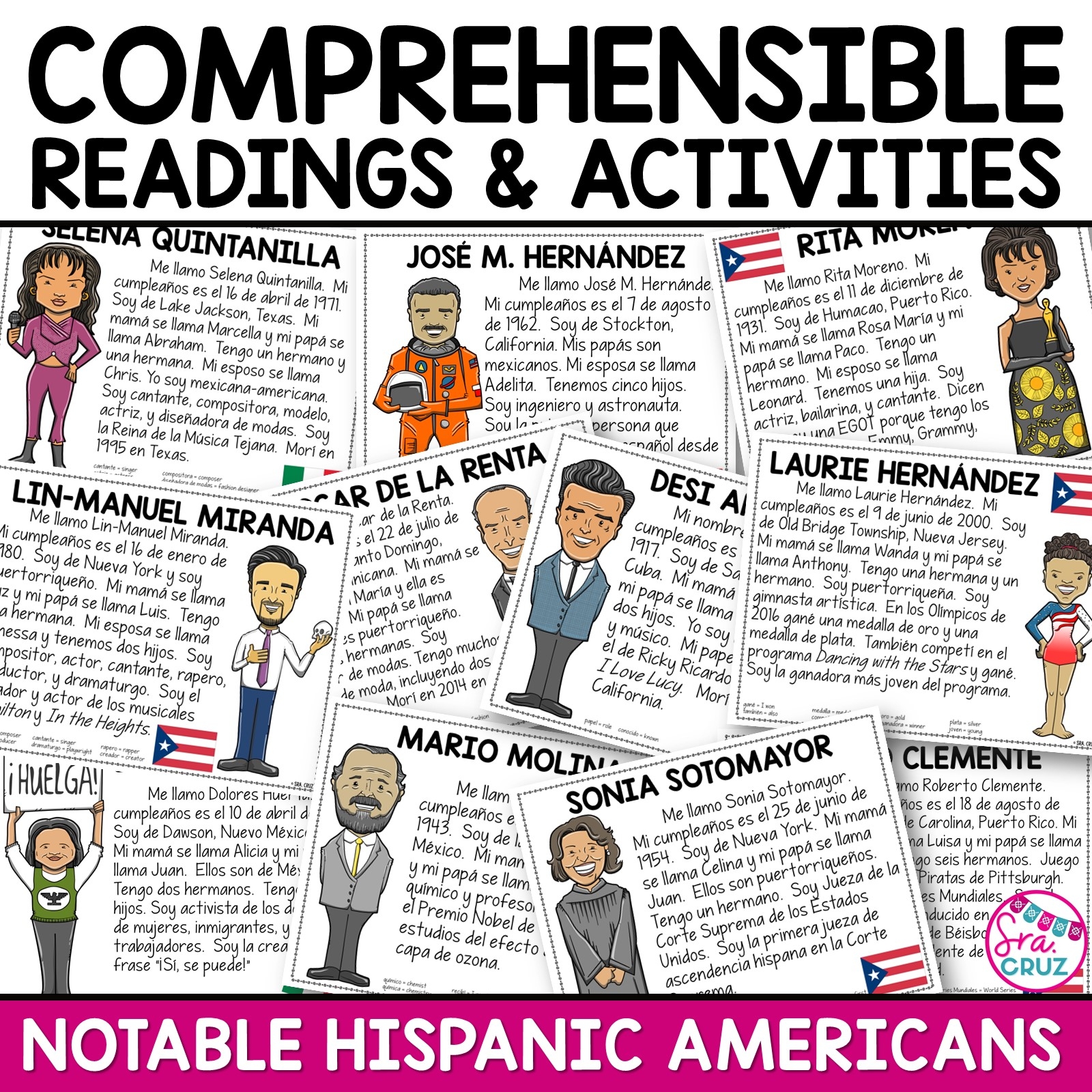 Hispanic Heritage Month Spanish Reading Comprehension Passages U0026 Activities Sra Cruz