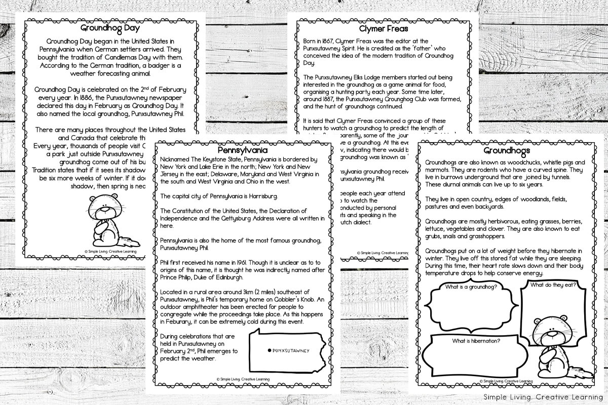 Free Groundhog Day Reading Comprehension Worksheets