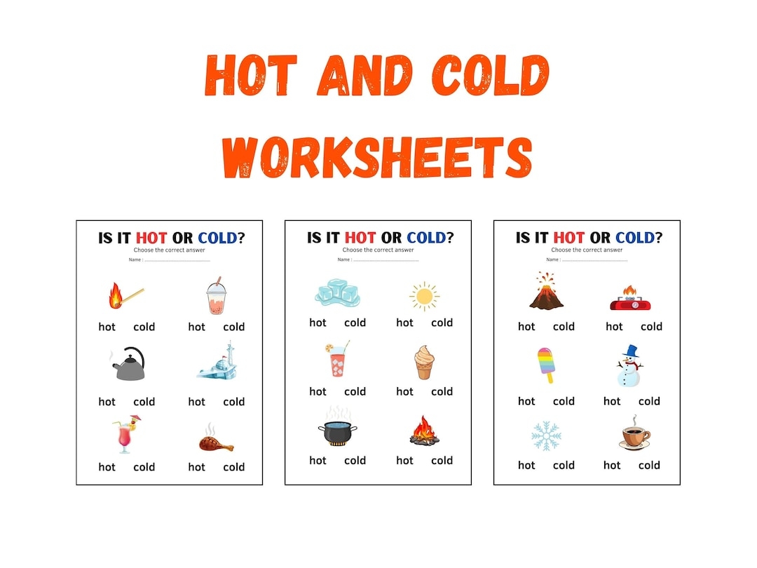 Hot And Cold Worksheets For Kids Educational Worksheets Preschool Worksheet Printable Preschool Activities Toddler Busybook Etsy Australia