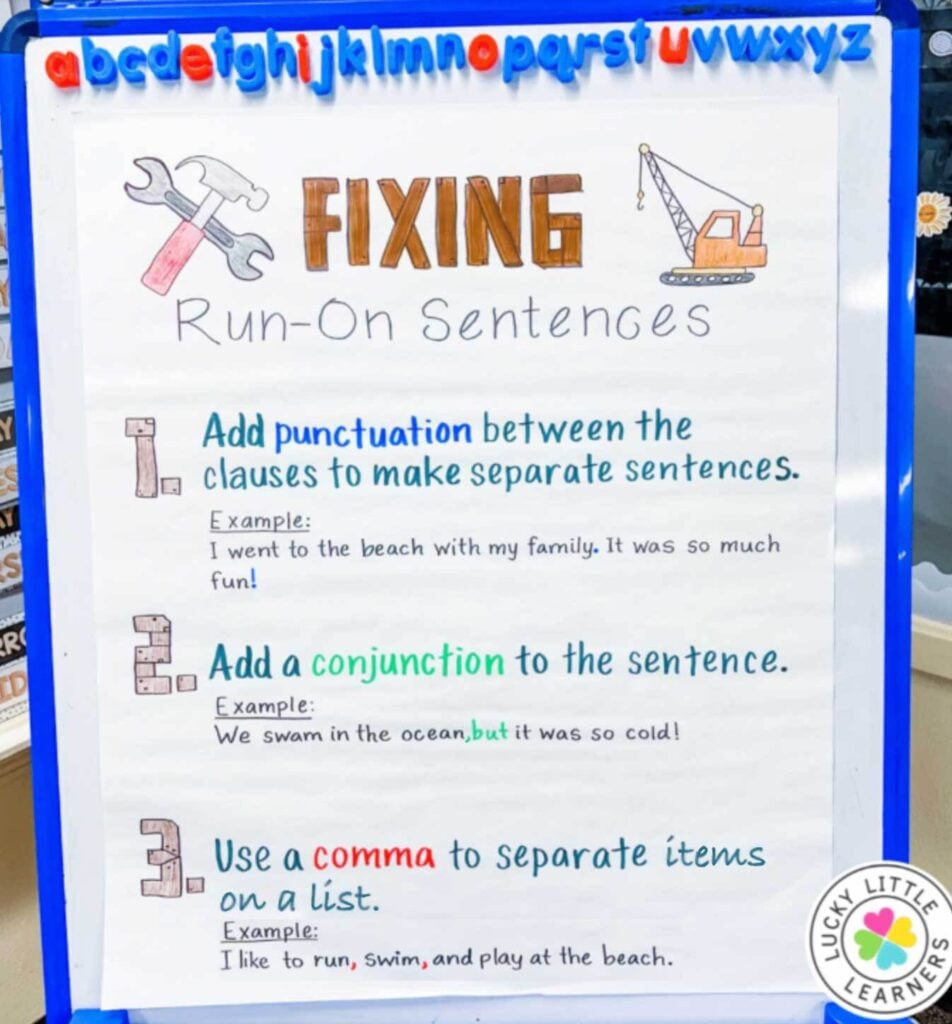 Free Printable Run-On Sentence Worksheet