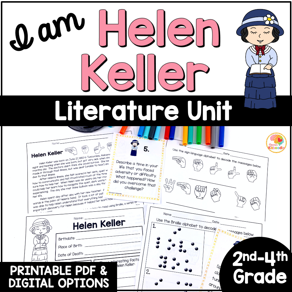 I Am Helen Keller Activities Literature Companion Unit