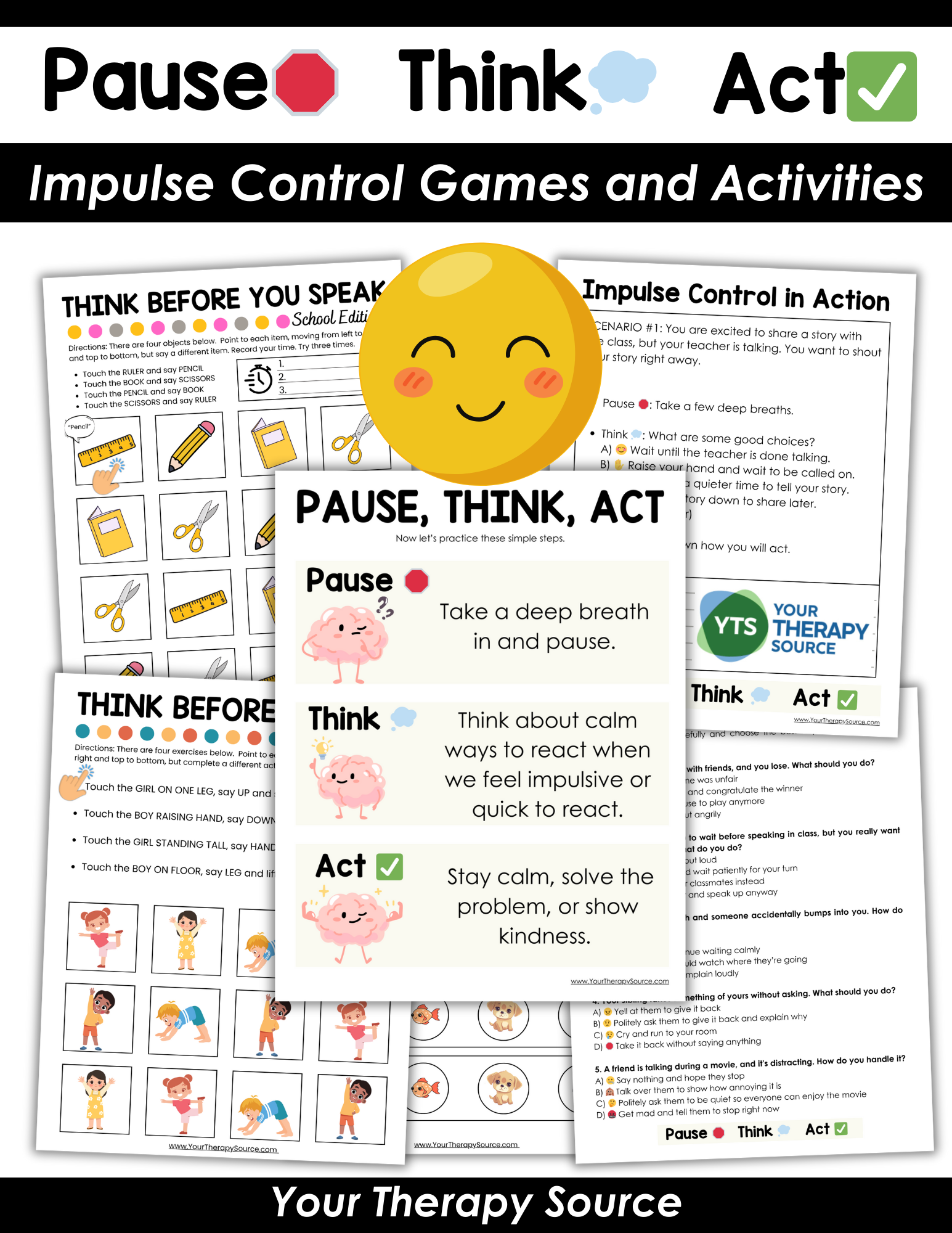 Impulse Control Workbook Pause Think Act