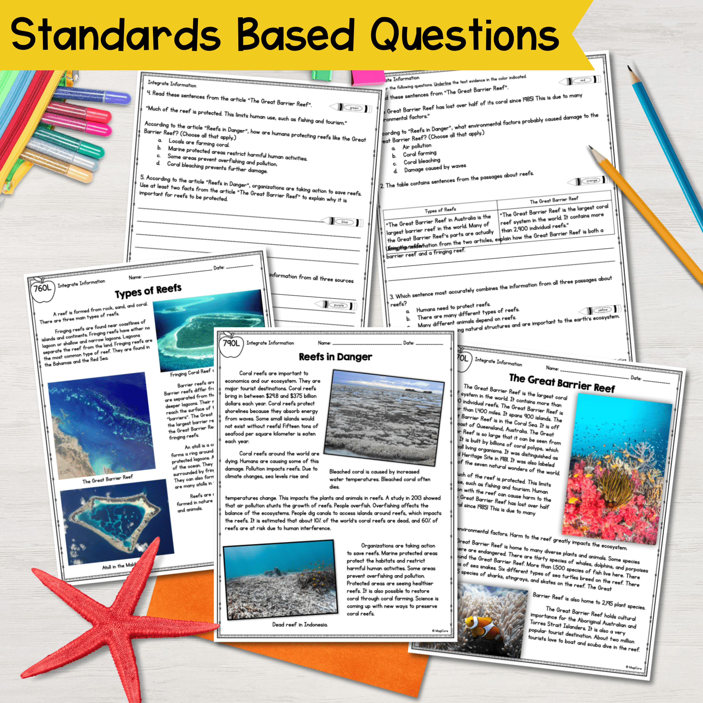 Coral Reef Reading Comprehension Worksheets Pdf