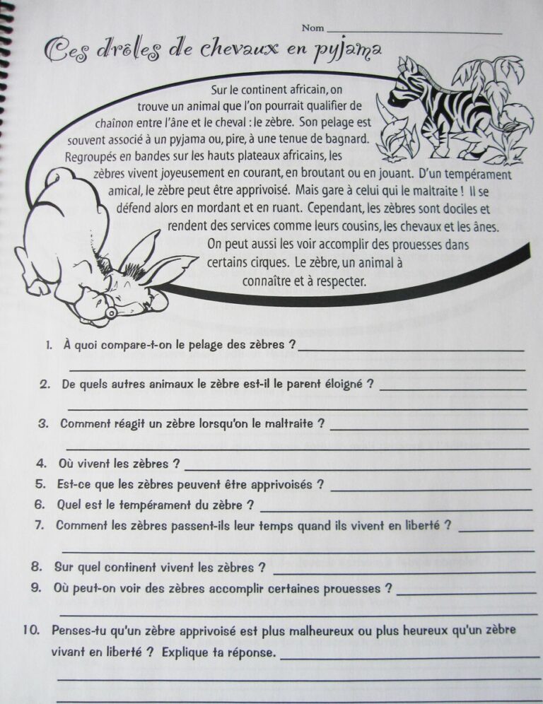 J am liore Ma Lecture TEACHER RESOURCE FRENCH READING COMPREHENSION GRADES 4 6