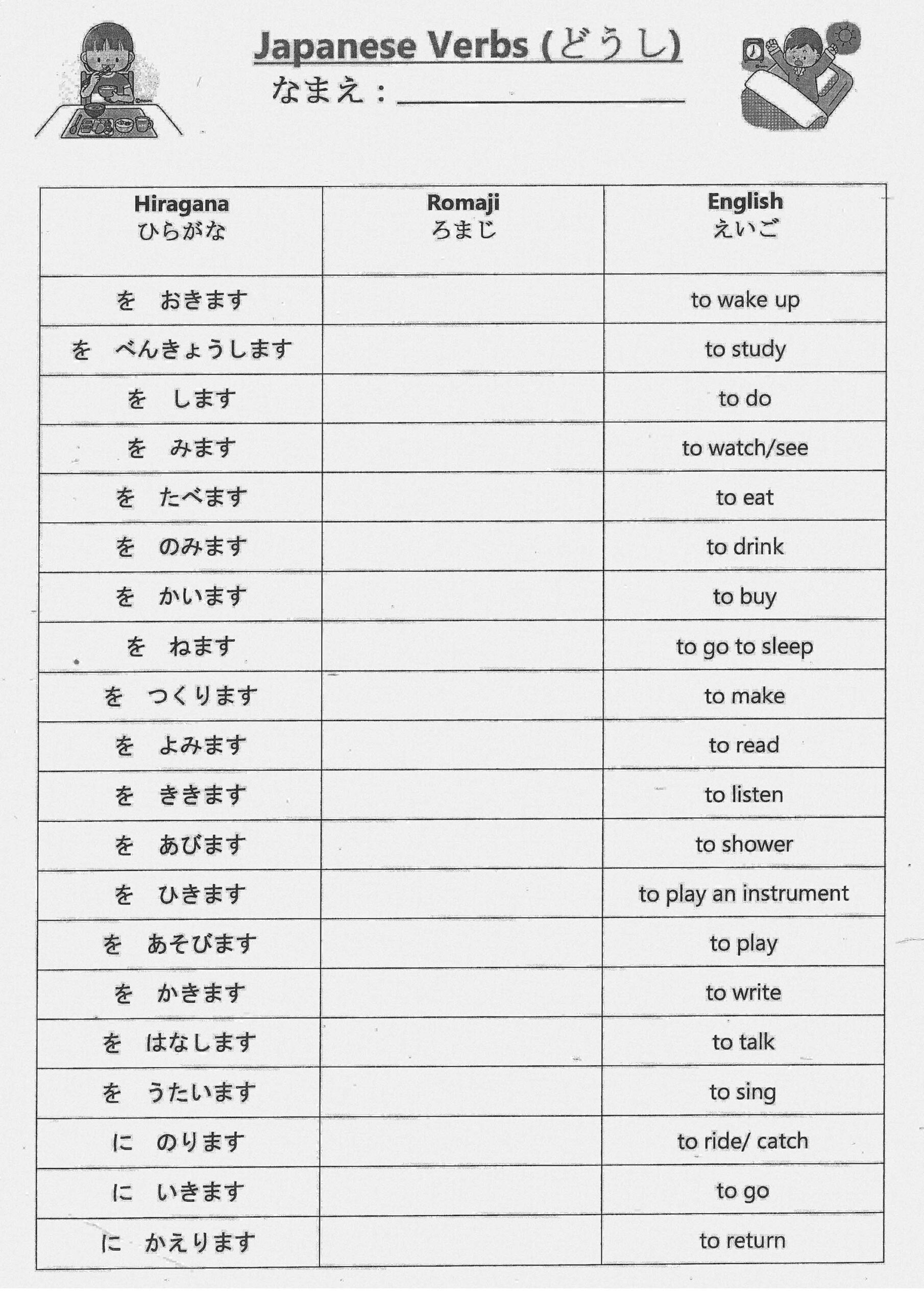 Japanese Worksheets Marimosou