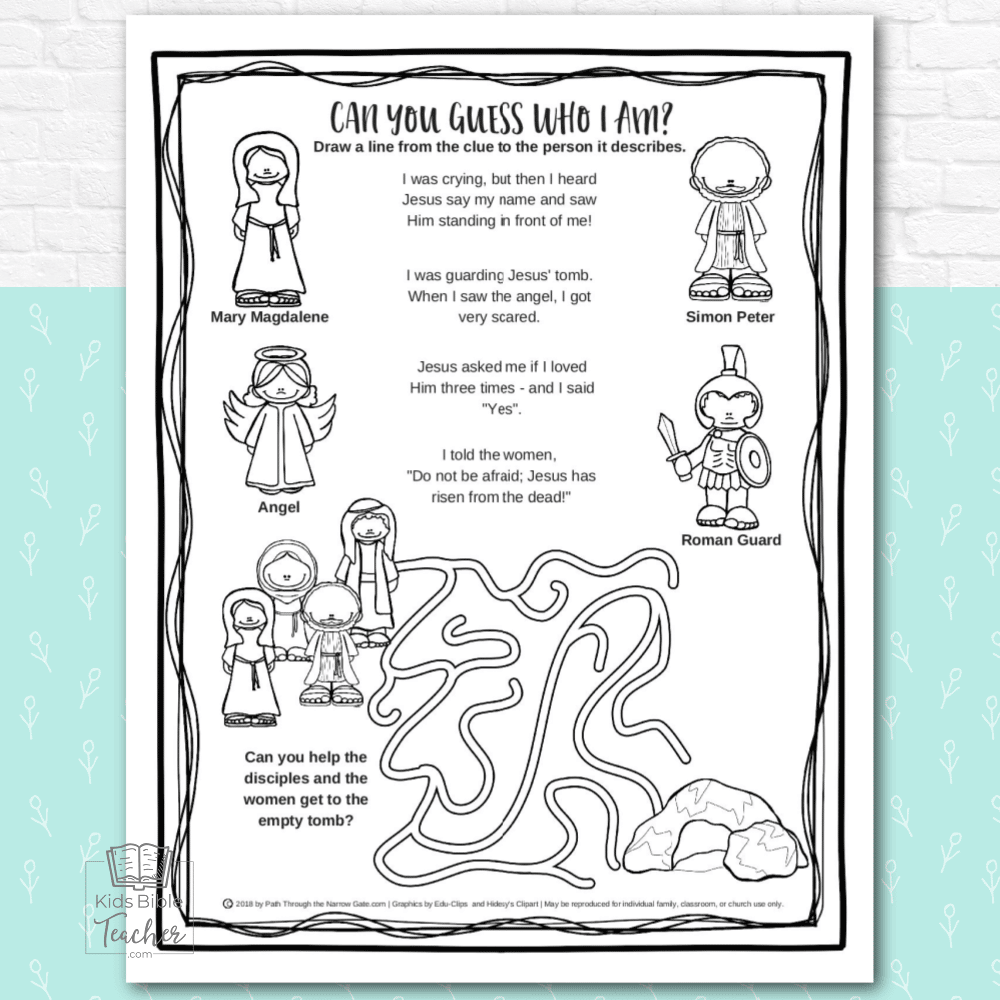 Jesus Resurrection Easter Activity Pages Kids Bible Teacher Worksheets Library